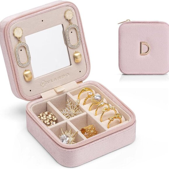 Small Travel Jewelry Box Organizer Display Case for Rings Earrings Necklaces Sto - Picture 1 of 7